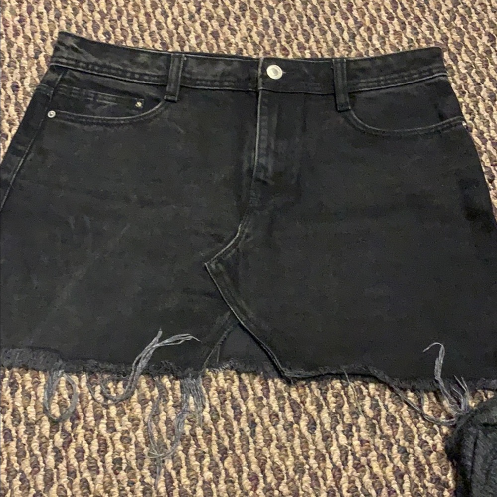 Black jean skirt